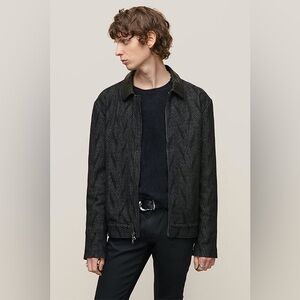 John Varvatos 
Bergen regular fit ls zip front jacket with leather black